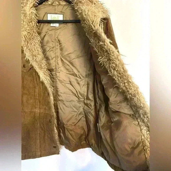 Vintage Y2K LEI Corduroy Sherpa Button Up Jacket in Brown Size XL - Picture 7 of 8